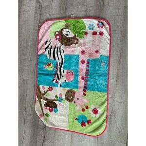 Garanimals Unisex Fur Chick 30 x 45 in Plush Blanket Throw Animals Zebra Bear Gi